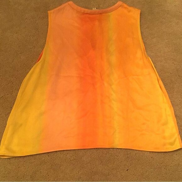 Du Paradis Vibrant Orange and Yellow Ombré Sleeveless Top - Picture 5 of 5